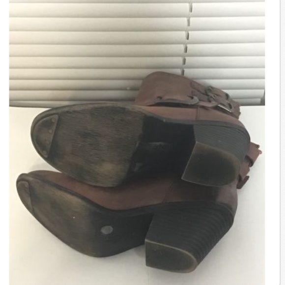 Lucky Brand Booties Brown Leather Boots Women's Si - Picture 6 of 6